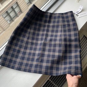 Baby on Plaid high waisted mini skirt
